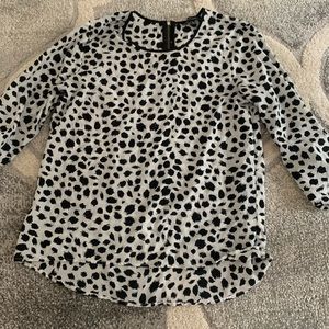 Leopard print white and black blouse